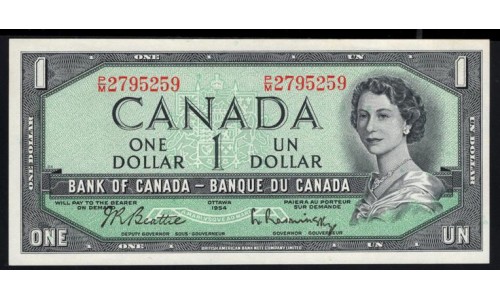 Канада 1 доллар 1954 (CANADA 1 dollar 1954) P 75b : UNC