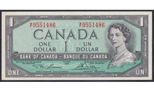 Канада 1 доллар 1954 (CANADA 1 dollar 1954) P 75d : UNC