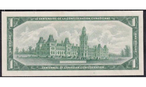 Канада 1 доллар 1967 года (CANADA 1 dollar 1967) P 84a: UNC
