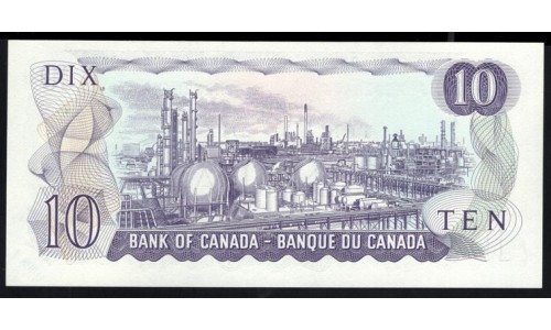 Канада 10 долларов 1971 года (CANADA 10 dollars 1971) P88e: UNC