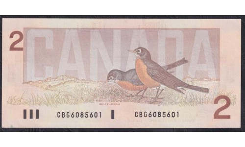 Канада 2 доллара 1986 года (CANADA 2 dollars 1986) P94b: UNC