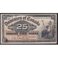 Канада 25 центов 1900 г. (CANADA  25 cents 1900) P 9a: VG