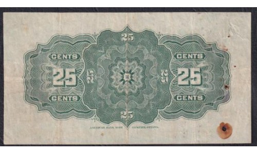 Канада 25 центов 1900 г. (CANADA  25 cents 1900) P 9a: VG