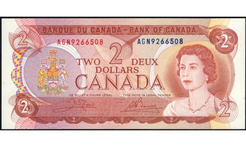 Канада 2 доллара 1974 года (CANADA 2 dollars 1974) P86b: UNC