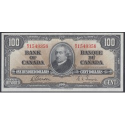 Канада 100 долларов 1937 года (CANADA 100 dollars 1937) P 64c: UNC-/UNC