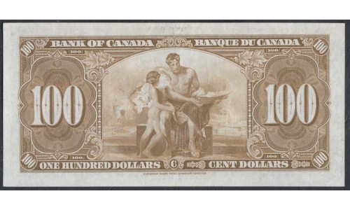 Канада 100 долларов 1937 года (CANADA 100 dollars 1937) P 64c: UNC-/UNC