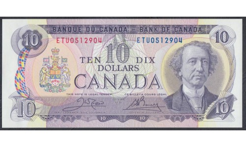 Канада 10 долларов 1971 года (CANADA 10 dollars 1971) P88d: UNC