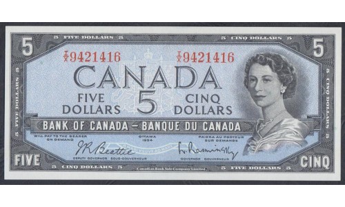 Канада 5 долларов 1954 года (CANADA 5 dollars 1954) P 77c: UNC