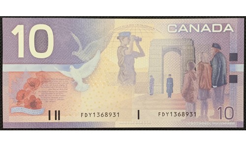 Канада 10 долларов 2001 (2000) года (CANADA 10 dollars 2001 (2000)) P102a: UNC