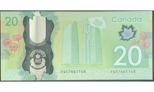 Канада 20 долларов 2015 года (CANADA 20 dollars 2015) P111: UNC
