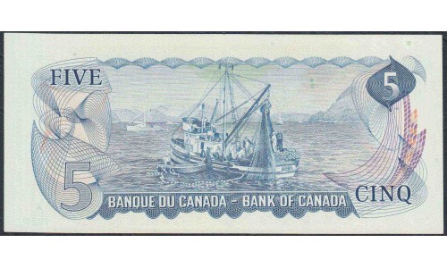 Канада 5 долларов 1972 года (CANADA 5 dollars 1972) P 87a: UNC