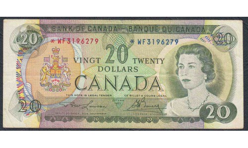 Канада 20 долларов 1969 года, серия Замещения (CANADA 20 dollars 1969 Replacement) P89r: VF