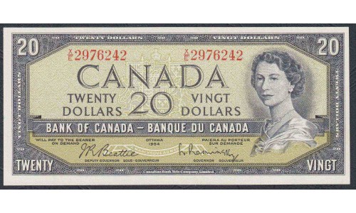 Канада 20 долларов 1954 года (CANADA 20 dollars 1954) P80b: UNC