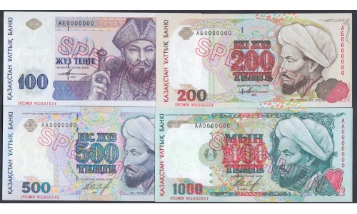 Казахстан 1, 3, 5, 10, 50, 100, 200, 500, 1000 тенге 1993 года, ОБРАЗЕЦ - SPECIMEN (KAZAKHSTAN 1 Tenge 1993) P 7а - 16: UNC