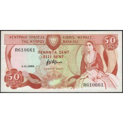 Кипр 50 центов 1989 (CYPRUS 50 Cents 1989) P 52 : XF/aUNC