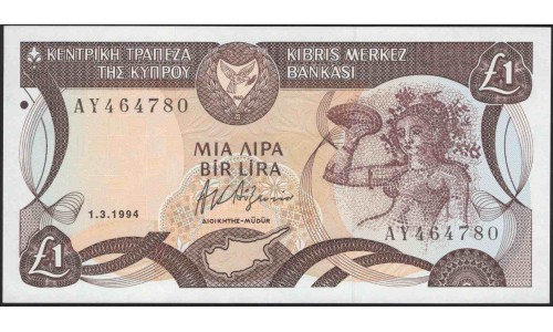 Кипр 1 фунт 1994 (CYPRUS 1 Pound 1994) P 53c : UNC