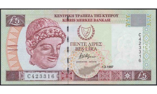 Кипр 5 фунтов 1997 (CYPRUS 5 Pounds 1997) P 58 : UNC