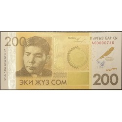 Киргизия 200 сом 2010 (KYRGYZSTAN 200 Som 2010) P 32 : UNC