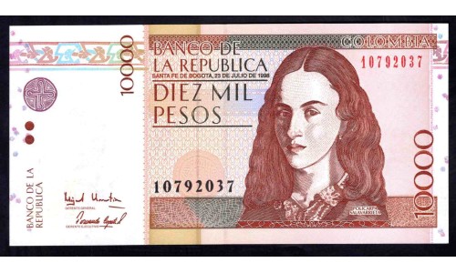 Колумбия 10000 песо 23.07.1998 г. (COLOMBIA  10000 pesos 23.07.1998 ) P 443: UNC