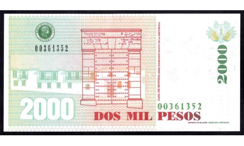 Колумбия 2000 песо 2004 г. (COLOMBIA  2000 pesos 2004) P451i: UNC