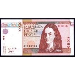 Колумбия 10000 песо 2002 г. (COLOMBIA  10000 pesos 2002) P 453с: UNC