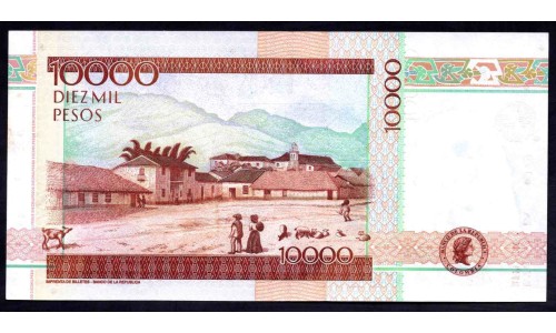 Колумбия 10000 песо 2002 г. (COLOMBIA  10000 pesos 2002) P 453с: UNC