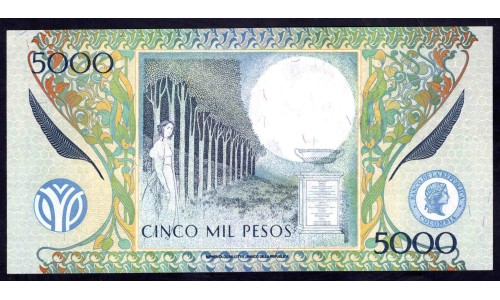 Колумбия 5000 песо 2009 г. (COLOMBIA  5000 pesos 2009) P 452k: UNC