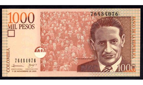 Колумбия 1000 песо 2005 г. (COLOMBIA  1000 pesos 2005) P 456а: UNC