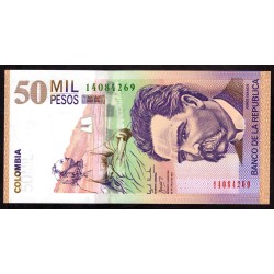 Колумбия 50000 песо 23.07. 2001 г. (COLOMBIA  50000 pesos 23.07. 2001) P 455b: UNC