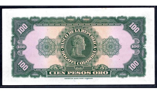 Колумбия 100 песо 1960 г. (COLOMBIA  100 pesos oro 1960) P 403b: UNC