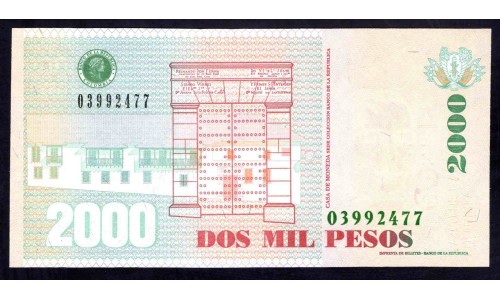 Колумбия 2000 песо 28.07.2010 г. (COLOMBIA  2000 pesos 28.07.2010) P 457n: UNC