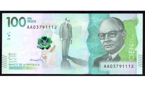 Колумбия 100000 песо 2014 г. (COLOMBIA  100000 pesos 2014) P 463a: UNC