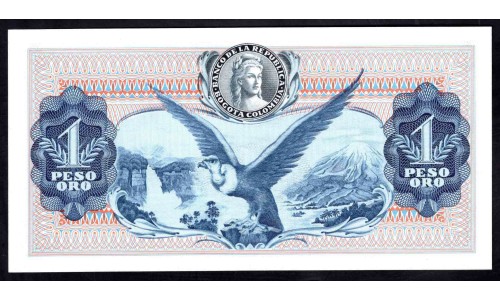 Колумбия 1 песо 1973 г. (COLOMBIA  1 pesos oro 1973) P 404е: UNC