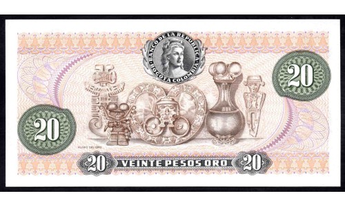 Колумбия 20 песо 1983 г. (COLOMBIA  20 pesos oro 1983 ) P 409d: UNC