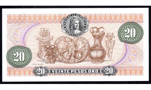 Колумбия 20 песо 1981 г. (COLOMBIA  20 pesos oro 1981) P 409d: UNC