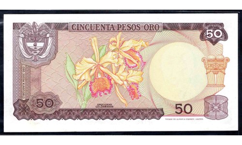 Колумбия 50 песо 1969 г. (COLOMBIA  50 pesos oro 1969) P 412а: UNC
