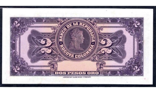 Колумбия 2 песо 1955 г. (COLOMBIA 2 pesos 1955) P 390d: UNC