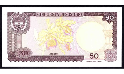 Колумбия 50 песо 1986 г. (COLOMBIA  50 pesos oro 1986) P 425b: UNC