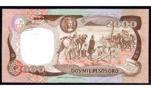 Колумбия 2000 песо 1986 г. (COLOMBIA  2000 pesos oro 1986) P 430d: UNC