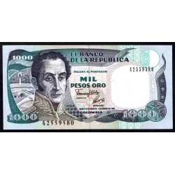 Колумбия 1000 песо 1993 г. (COLOMBIA  1000 pesos oro 1993) P 432А: UNC