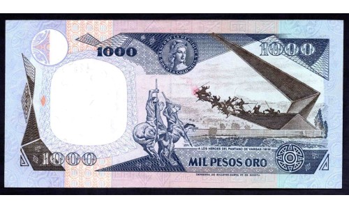 Колумбия 1000 песо 1993 г. (COLOMBIA  1000 pesos oro 1993) P 432А: UNC