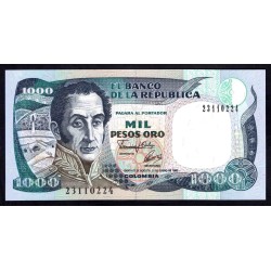 Колумбия 1000 песо 31.01.1992 г. (COLOMBIA  1000 pesos oro 31.01.1992) P 432А: UNC