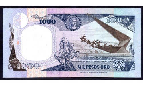 Колумбия 1000 песо 31.01.1992 г. (COLOMBIA  1000 pesos oro 31.01.1992) P 432А: UNC