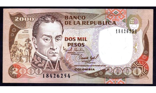 Колумбия 2000 песо 01.11.1994 г. (COLOMBIA  2000 pesos 01.11.1994) P 439b: UNC