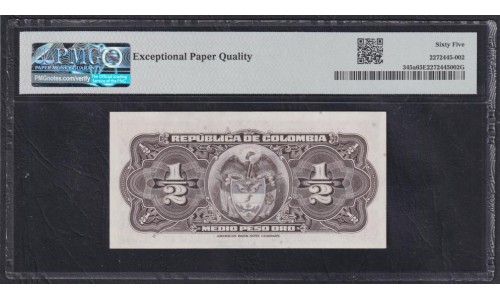 Колумбия 1/2 песо 1948 года, Редкие (COLOMBIA 1/2 peso oro 1942) P 345a: UNC