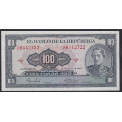 Колумбия 100 песо 1965 г. (COLOMBIA  100 pesos oro 1965) P 403c: UNC-