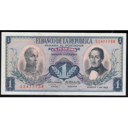 Колумбия 1 песо 1962 г. (COLOMBIA  1 pesos oro 1962) P 404b: UNC