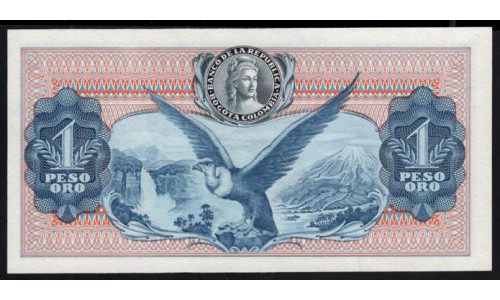 Колумбия 1 песо 1962 г. (COLOMBIA  1 pesos oro 1962) P 404b: UNC