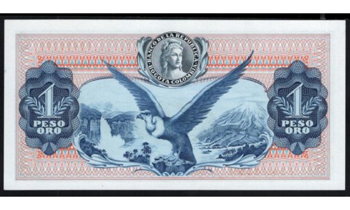 Колумбия 1 песо 1971 г. (COLOMBIA  1 pesos oro 1971) P 404е: UNC