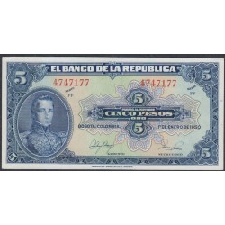 Колумбия 5 песо 1950 г. (COLOMBIA  5 pesos 1950) P 386е: aUNC